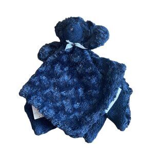 Blankets & Beyond Security Blanket Navy Blue Bear Rosette Swirl Baby Lovey